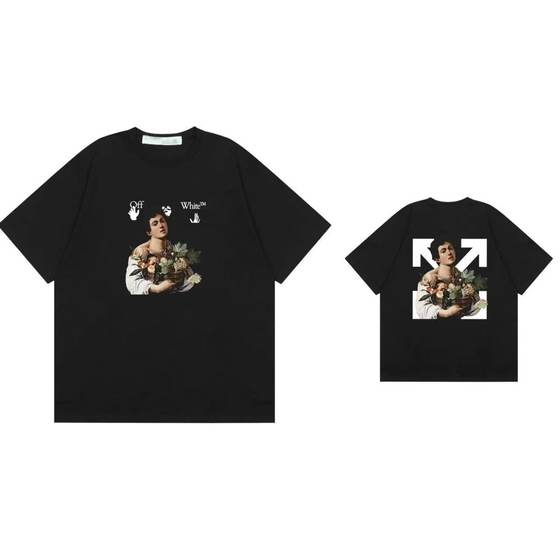 Cross-border hair 2024 summer new trend off-white high quality men's and women's T-shirt printing