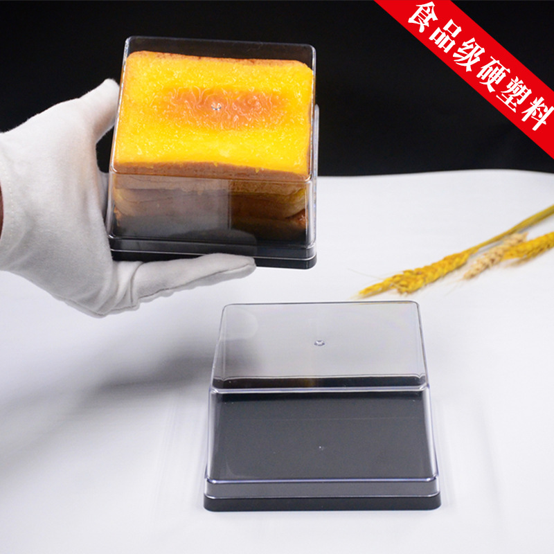 小4寸千层蛋糕盒子PET西点糕点慕斯方盒化妆品饰品食品盒热销烘培