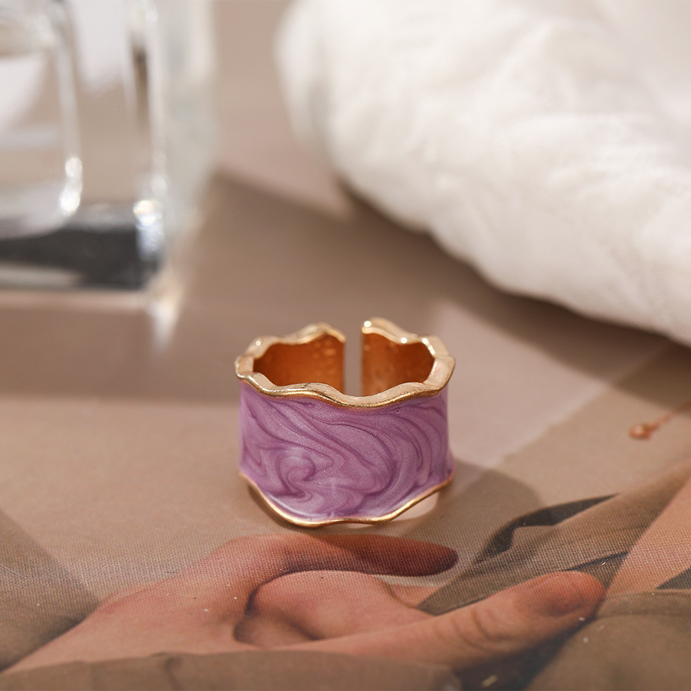 fashion simple spray color open alloy ring