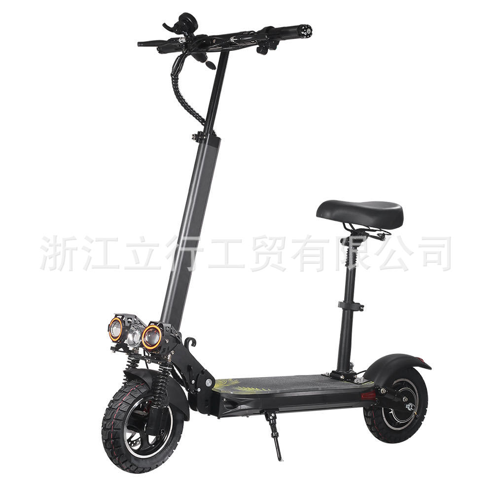Lx-10Y Source Direct Sale 10inch Front and Rear Dual Shock-Absorbing Foldableable Portable Two-Wheel Scooter with Seat