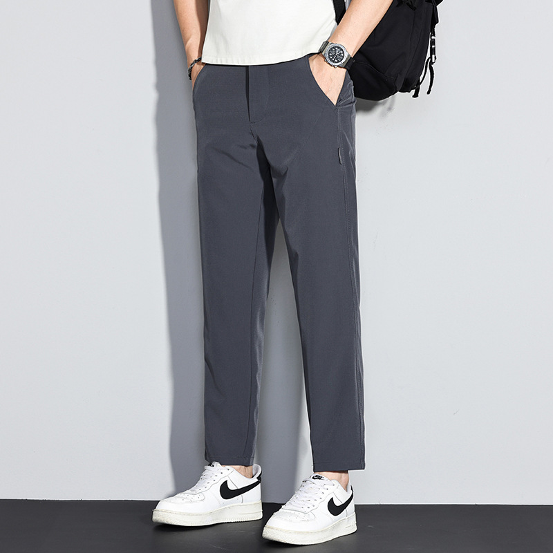Factory Good Supply Men's Pants Trendy Brand High-End Feel Stretchy Simple Straight-Leg Outdoor Commuting Business Middle-Aged Casual Pants