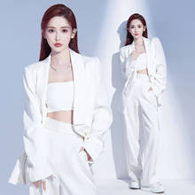 影楼新款气质高级感白色西装礼服孕妈咪唯美写真艺术摄影拍照服装