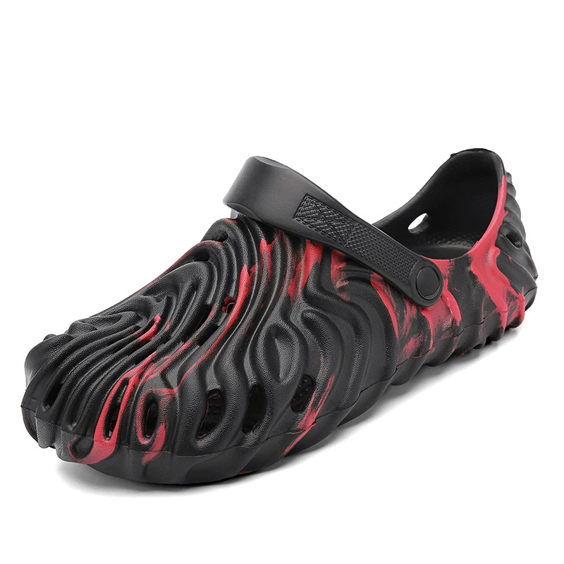 Нескользящая пляжная обувь, мужские новые летние туфли с закрытым носком, полутапочки двойного назначения, уличные камуфляжные повседневные сандалии с мягкой подошвой