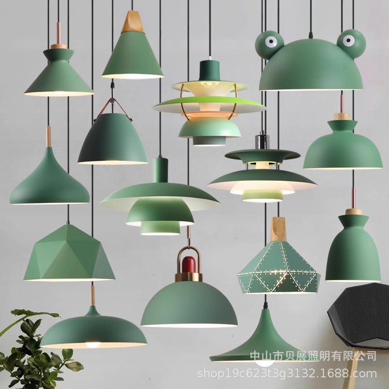 Nordic Industrial Style Creative Personality Macaron Green Restaurant Hot Pot Restaurant Milk Tea Shop Restaurant Commercial Chandelier
