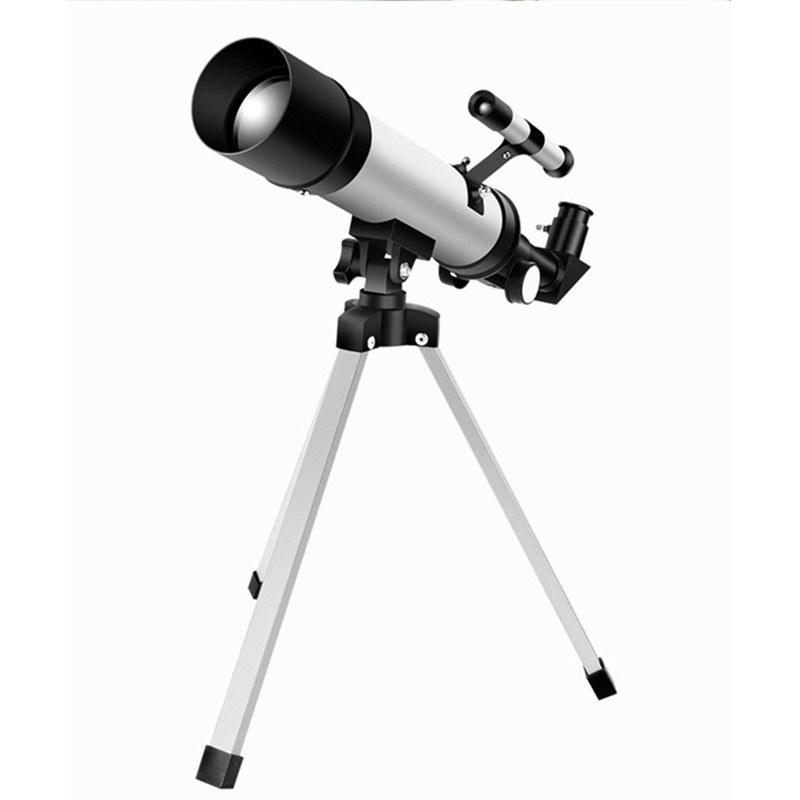 Los fabricantes venden al por mayor F50360M telescópica astronómica plateada con espejo de búsqueda de estrellas HD de alta potencia para niños y estudiantes