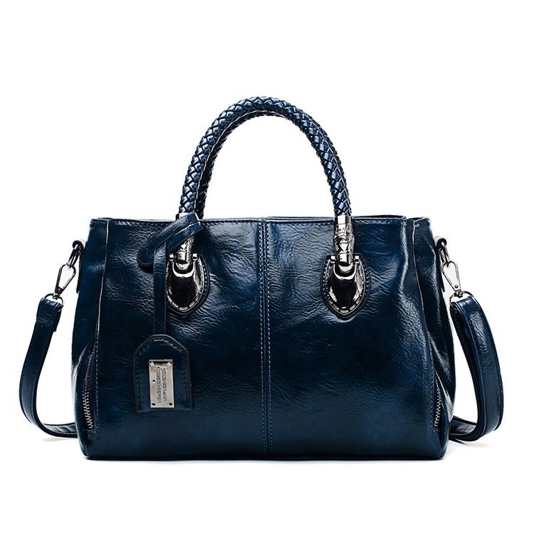 European and American retro women's bag trend, new cross-border hand-held shoulder crossbody bag made of oil wax leather for export, one piece, global consignment undefined