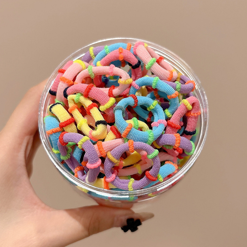 Caricatura encantadora anillo de pelo pulgar no daña el cabello de los niños correa de correa pequeña cuerda de cabello para niñas cuerda de cabello