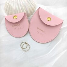 PU皮革首饰收纳袋珠宝饰品金色按扣袋戒指吊坠项链包装袋多色可选