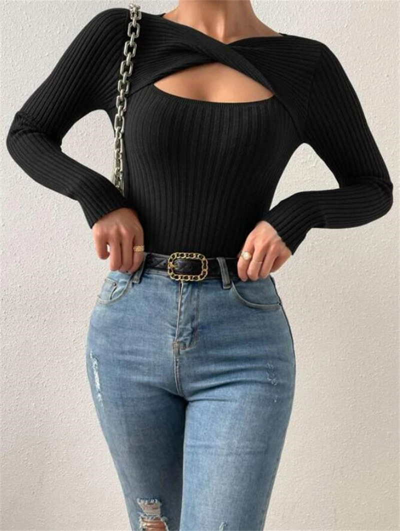 154g Weight Long Sleeve Sleeve Length Pullovers Placket Type Regular Sleeve Sleeve Type Polyester Fabric Type Regular Top Length Sweater Tops Type Holiday, Daily Occasion U Neck Neckline Slim Fit Type Solid Color Pattern Winter, Autumn Season Women's Gender Elegant, Streetwear Style Wholesale Women's Elegant Streetwear Solid Color Long Sleeve Sweaters & Cardigans 3
