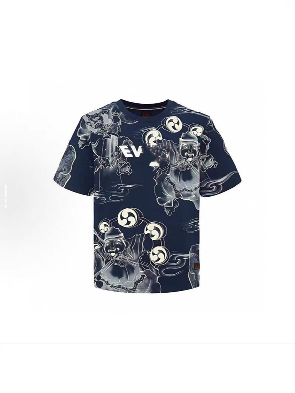 ins Leigong 新しいトレンディなメンズトレンディなブランド夏プリントカジュアルラウンドネック半袖トップ人気の Tシャツ半袖|undefined