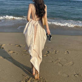 三亚旅游拍照衣服露背连衣裙气质超仙沙滩裙海边度假裙ins超火女