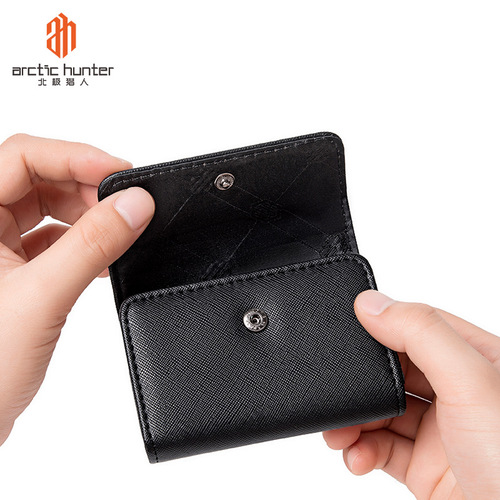 Arctic Hunter men's card holder with multiple card slots Guangzhou manufacturer LOGO polyester small bag business card ID bag cross-border wallet