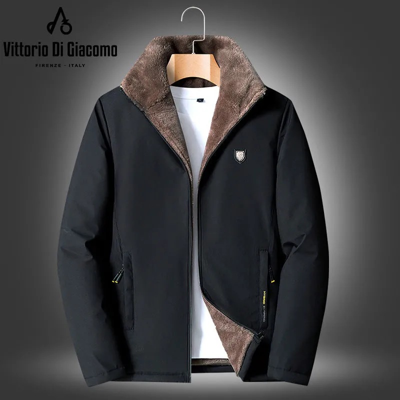 Abrigo acolchado de algodón de mediana edad y ancianos abrigo de invierno para hombres Abrigo acolchado de algodón forrado de lana abrigo casual de primavera y otoño abuelo invierno cálido chaqueta acolchada de algodón