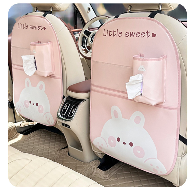 Car Anti-Kick Pad Rear Car Seat Back Storage Bag Hanging Bag Seat Back Storage Rack Anti-Wear and Anti-Dirty Pad
