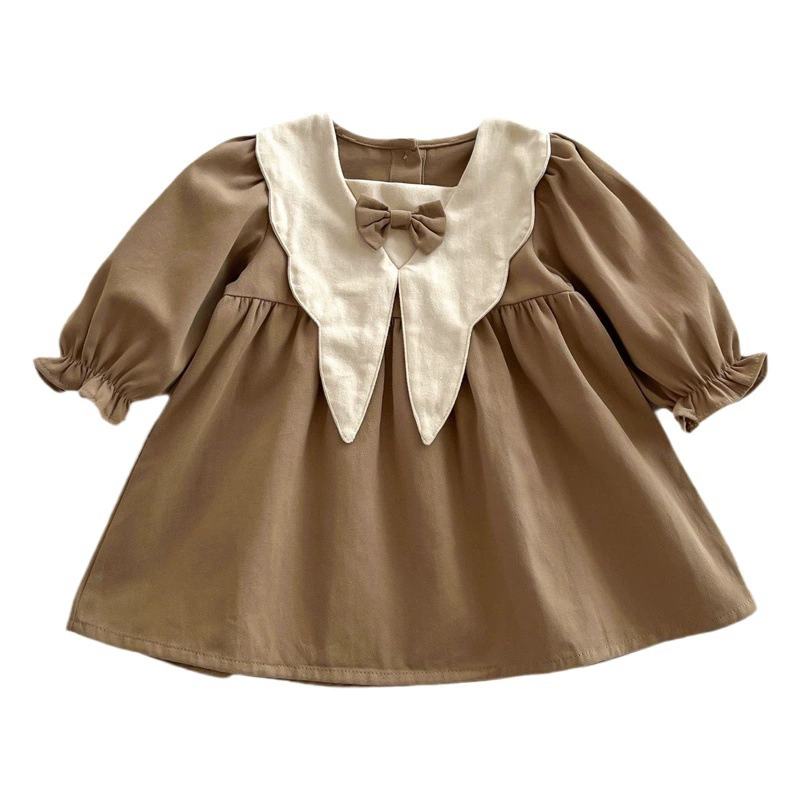 Платье в Корейском стиле для девочек в стиле академии, Детская весенне-Осенняя детская кукла в западном стиле, платье принцессы в стиле ретро, Детская мода