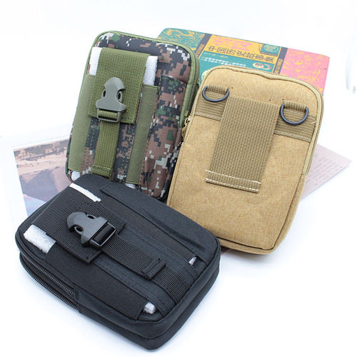 Belt bag for men, multifunctional waterproof tactical bag, wear-resistant mobile phone bag, coin purse, cross-border waist lanyard bag, pen insert