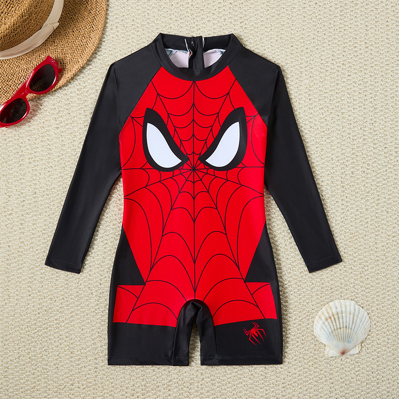 Nuevo trajes de baño para niños transfronterizos Hot Spiderman pantalones cortos de manga larga trajes de baño para niños trajes de baño de vacaciones de playa