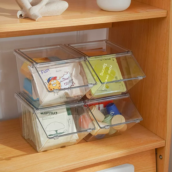 Tea Bag Storage Box Capsule Coffee Flip Cover Dustproof Office Tea Room Desktop Cosmetics Storage Box with Lid