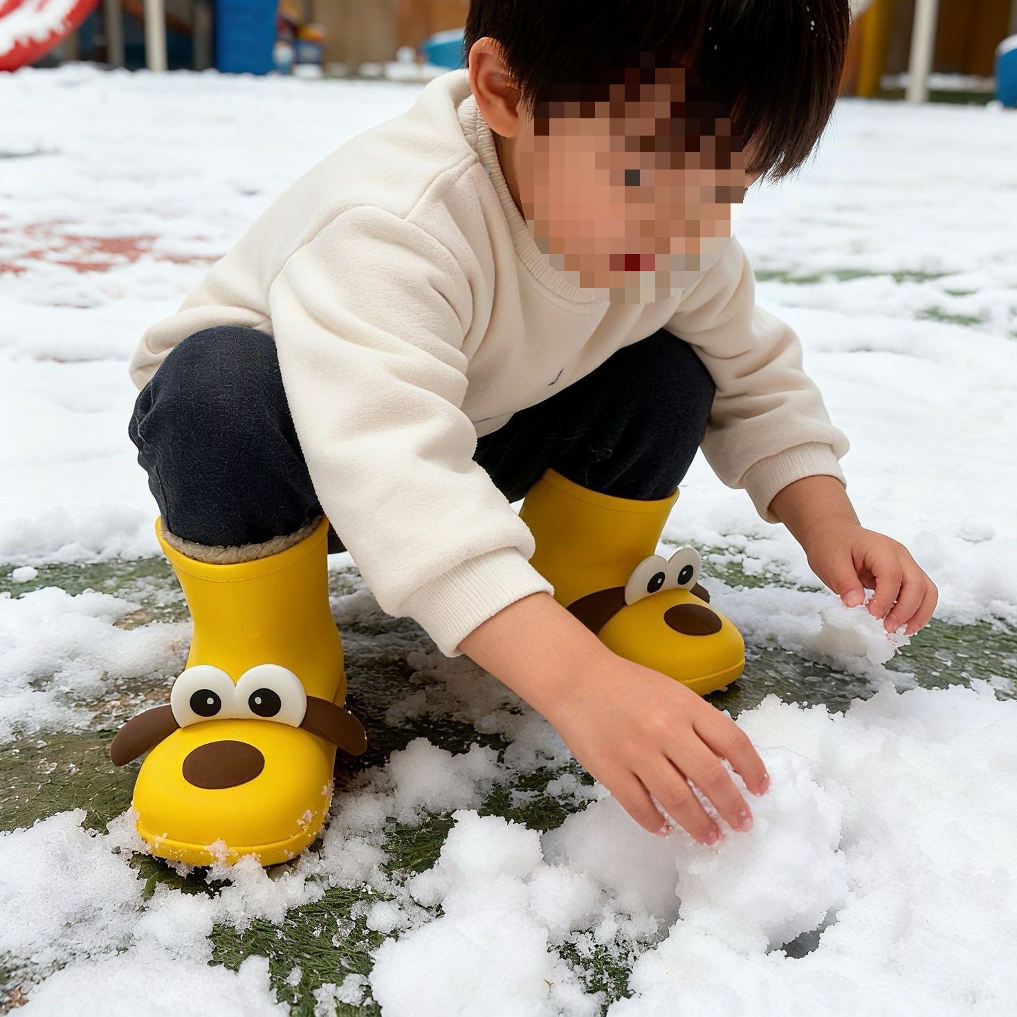 Cartoon Kidsren's Rain Boots, Boys' Non-Slip Rain Boots, Girls' All-Season Kidsren's Baby Water Shoes, Warm and Waterproof Kidsren's Rubber Shoes