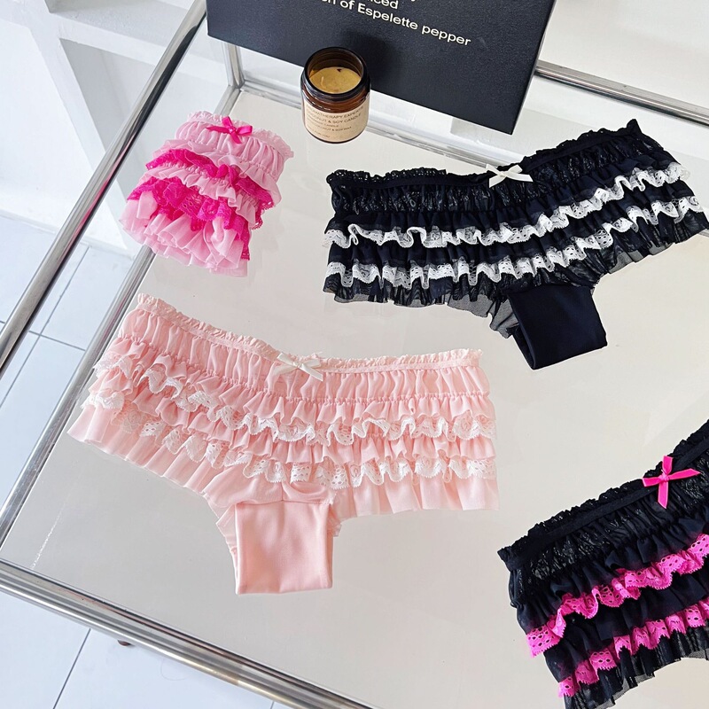 Sweet and Sexy Slimming Tutu Skirt Lace-Trimmed Thong Pure Desire Comfortable Skin-Friendly Breathable Girl's Triangle Panties