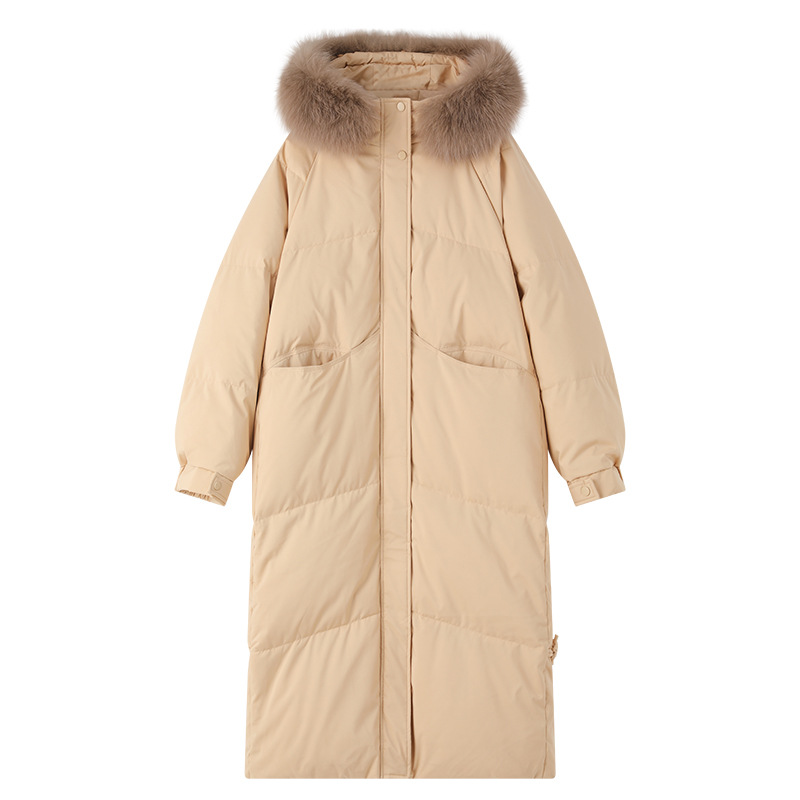2024 nueva ropa de algodón de la mejor amiga de la mujer largo largo invierno grosor collar rodilla bajo abrigo de estilo chino