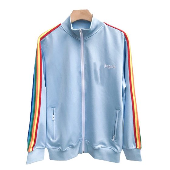 Palm Angles European and American Style Spring and Autumn New Rainbow Strip Casual Men's and Women's Lovers Street Trendy Jacket Coat ins
