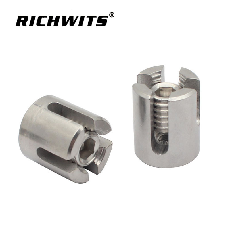 RICHWITS 不锈钢316十字钢丝绳夹 十字槽卡头 园林钢丝绳固定