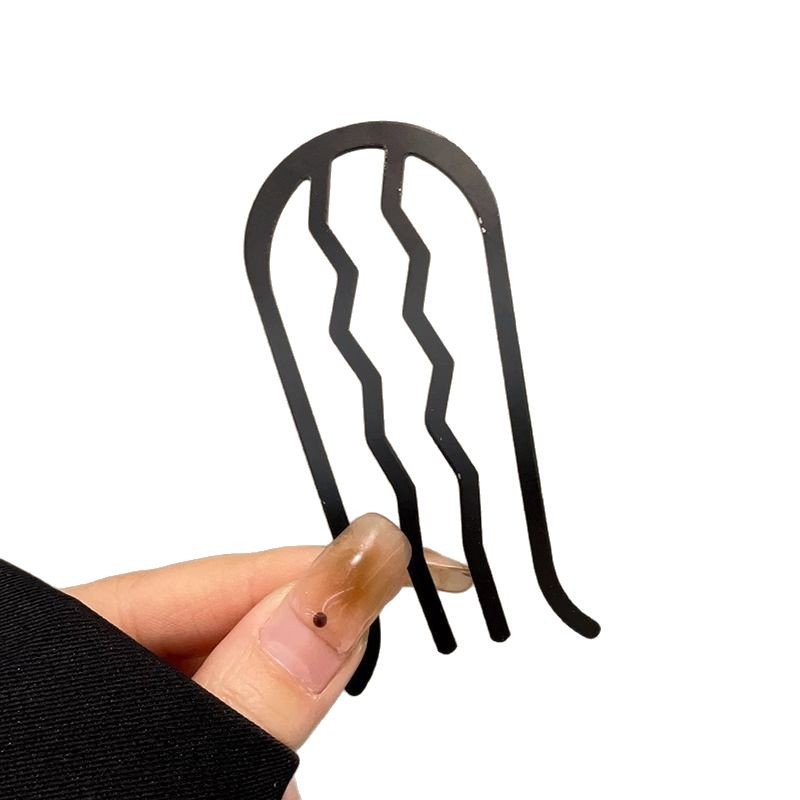 Perezoso dispositivo de cabello cabeza de bola de cuatro dientes peine de cabello pinzas de cabello invertidas pinzas de cabello en forma de U toque de cabello para mujeres