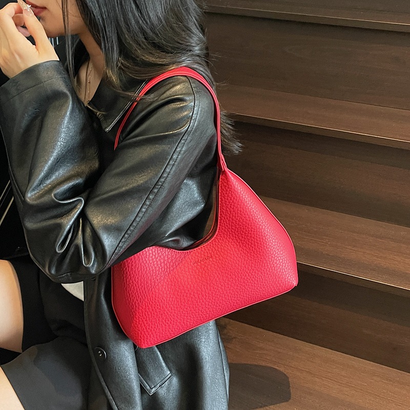 Cross-border 2025 otoño y invierno nuevo nicho litchi estampado bolso de hombro bolso de brazo de moda bolso de mano de viaje