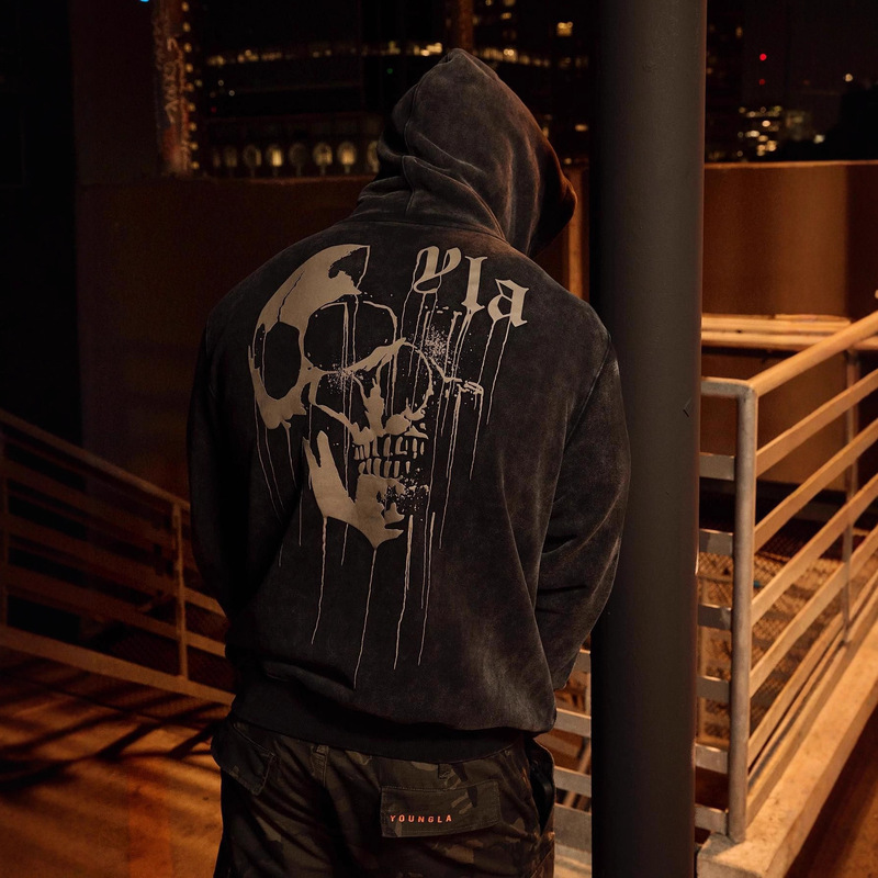 Youngla American New Men's Hoodie Outdoor Running Training Sweatshirt Jogging Sports Fitness Jacket