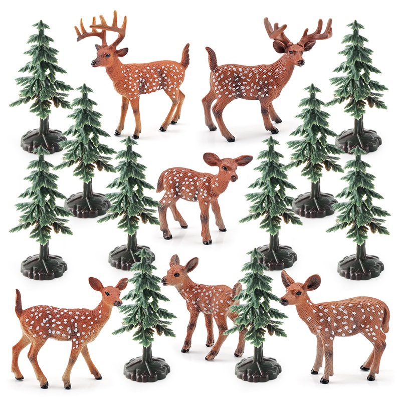 Cross-border simulation forest evergreen pine Christmas tree model micro landscape Christmas scene sandbox decoration ornament