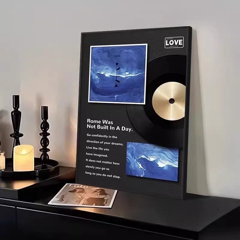 Vintage Record Player Living Room Decorative Painting Vinyl Art Desktop Display Painting Restaurant Niche Bedroom Wall Art New Model Free Shipping