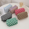 Retro brand knitted capacious cosmetic bag, handheld storage system, South Korea