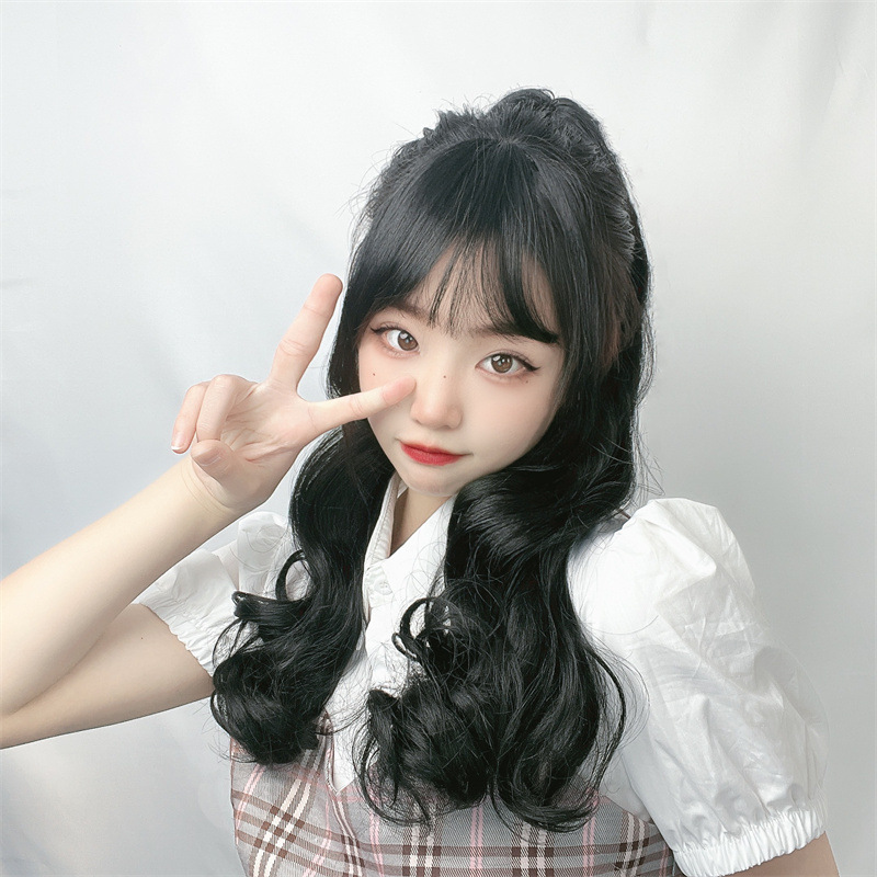 Manufacturer wholesale wig ponytail clip-style long curly hair tie-style large wavy ponytail braid on behalf of hair