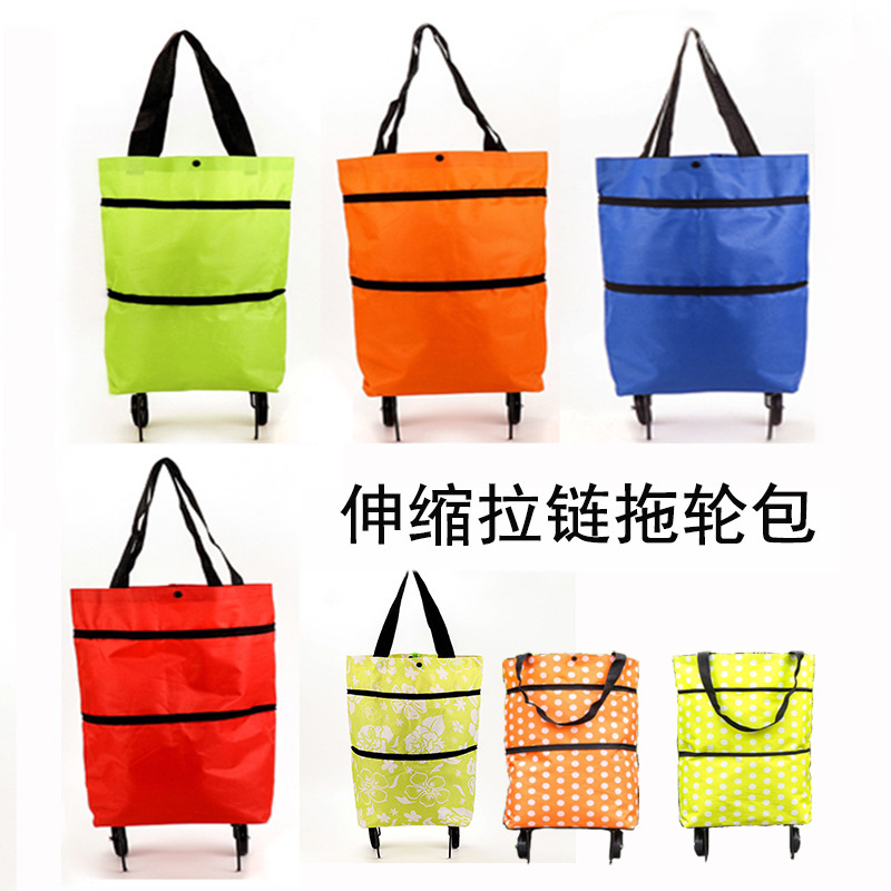 Foldable Shopping Cart for Groceries, Supermarket Trolley, Hand-Pulled Bag, Foldable Household Cart