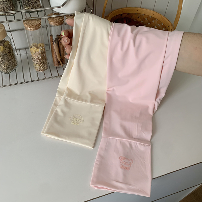 Mangas de protección solar de seda de hielo para mujer, verano al aire libre, brazos, mangas de hielo, guantes, una pieza, mangas de hielo de nailon, mangas de protección solar, al por mayor