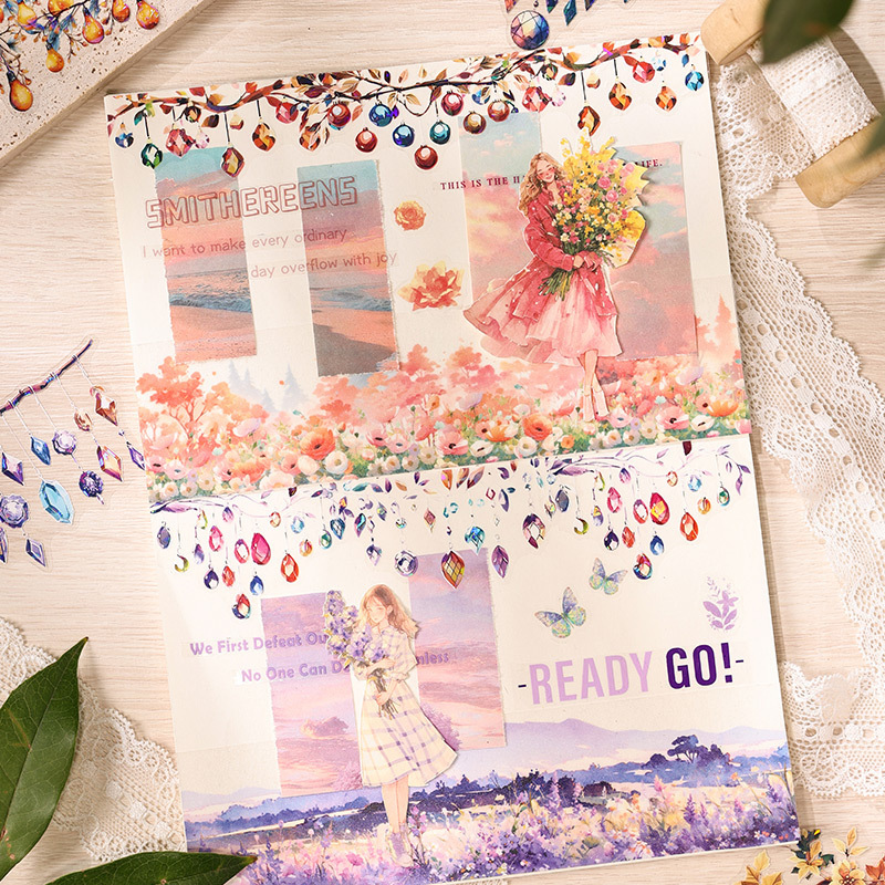 lámparas de estrella de mar, aceite especial, pegatinas láser impermeables para mascotas, bolsas de pegatinas de diario, pegatinas de lámpara retro transfronterizas