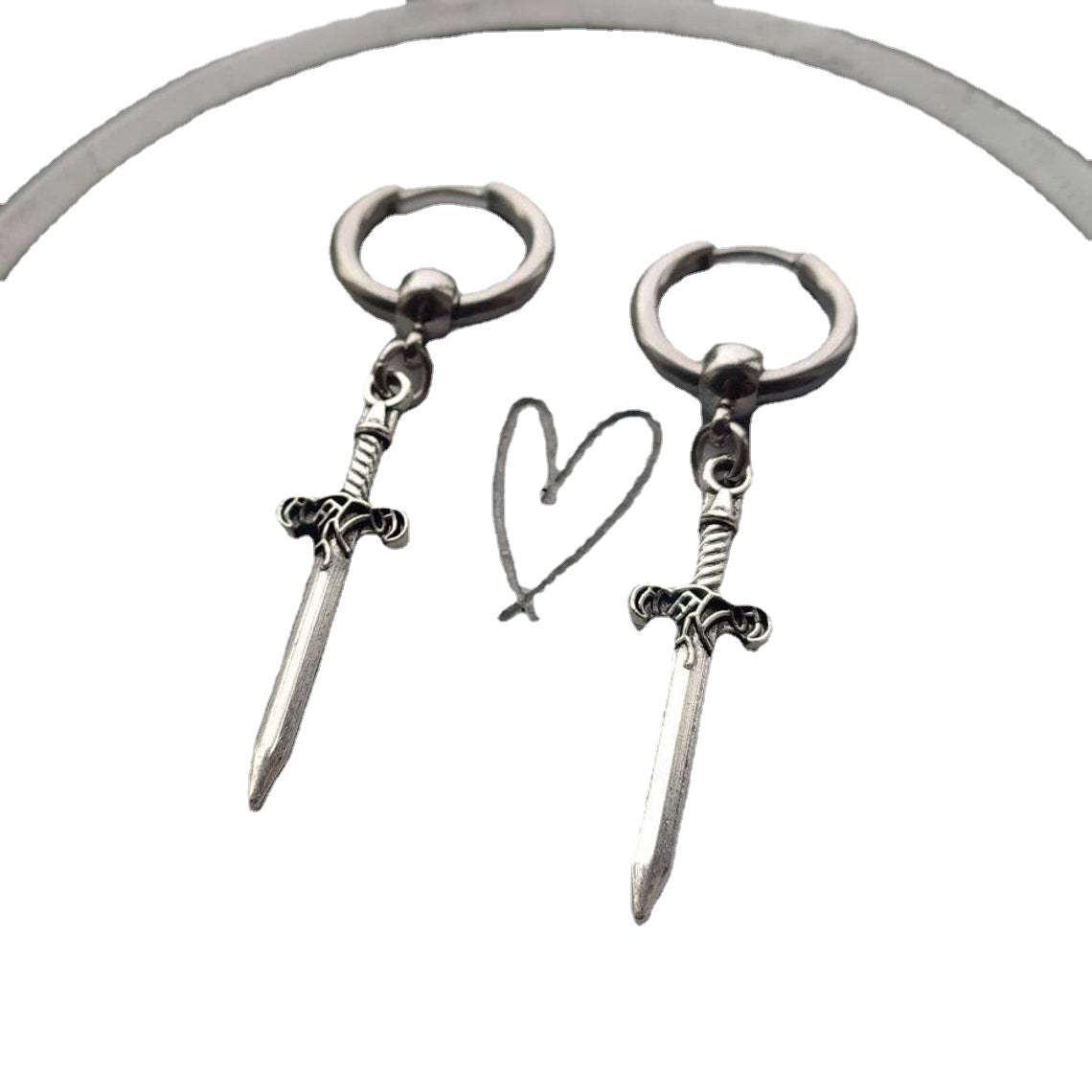Gothic Punk Dolch Ohrringe Für Herren, Edler Ohrschmuck_voghion.com
