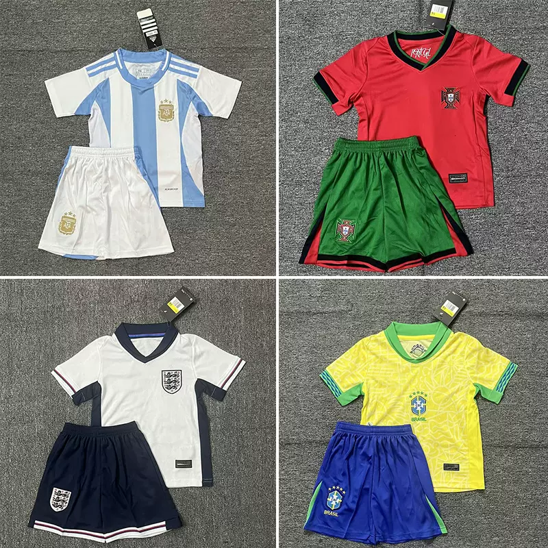 国家队足球服套装定制阿根廷梅西葡萄牙巴西内马尔球衣跨境代发