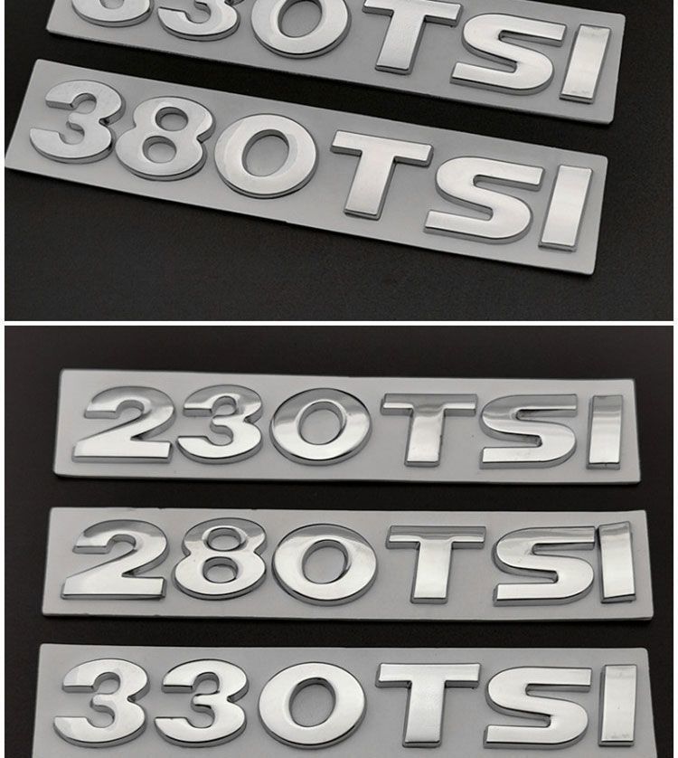 Volkswagen logo letter stickers for old models of Sagitar, Passat, Lavida 230 280 330TSI displacement number tail labels