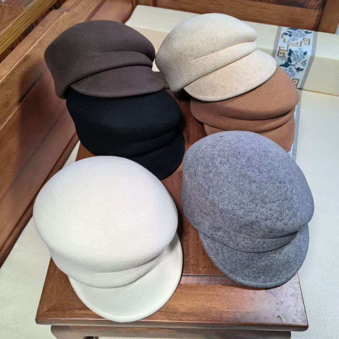 Casquette gavroche rétro japonaise noire pour femme, automne-hiver, casquette affinant le visage, influenceuse française_voghion.com