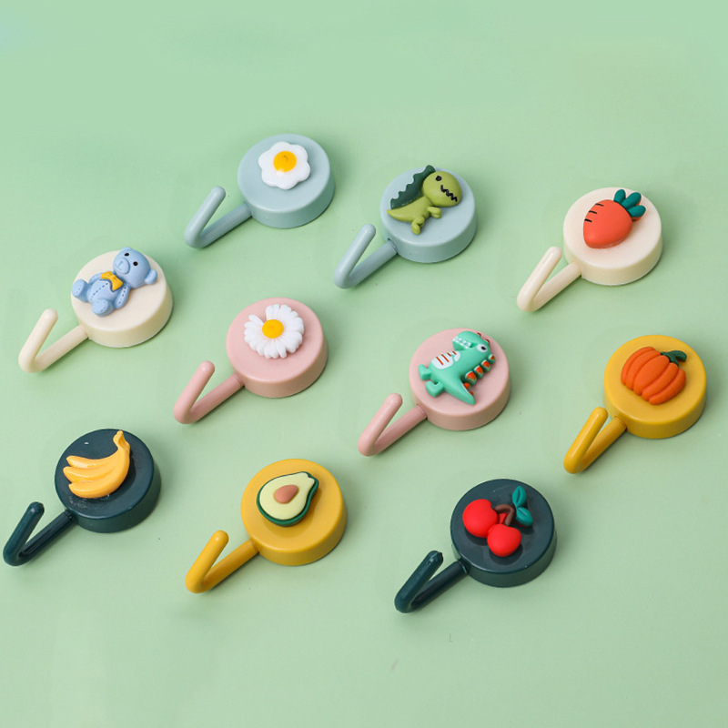 Strong and Durable Adhesive Hooks for Glass, Towels, and Tiles, Round Decorative Hooks Without Marks