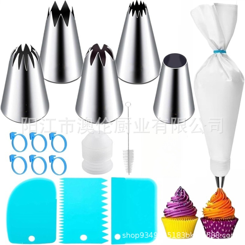 Amazon set de 12 piezas enmarcado boquilla set 304 no enmarcado boquilla de algodón enmarcado bolsa de flores decoración de pastel boquilla de crema image 5