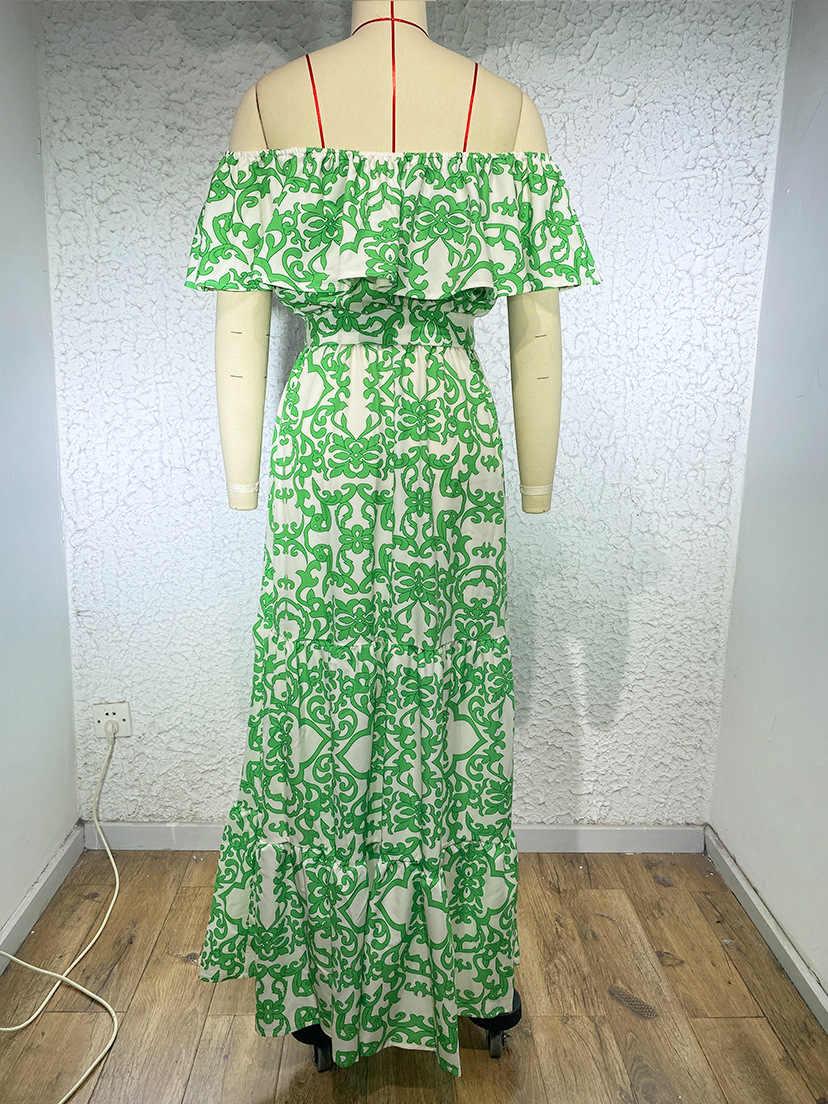 Women's Regular Dress Vacation Boat Neck Printing Short Sleeve Printing Maxi Long Dress Daily display picture 3