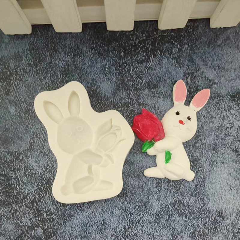 Easter Biscuit Rabbit Egg Silicone Mold DIY Chocolate Cake Baking Tools Clay Epoxy Mold