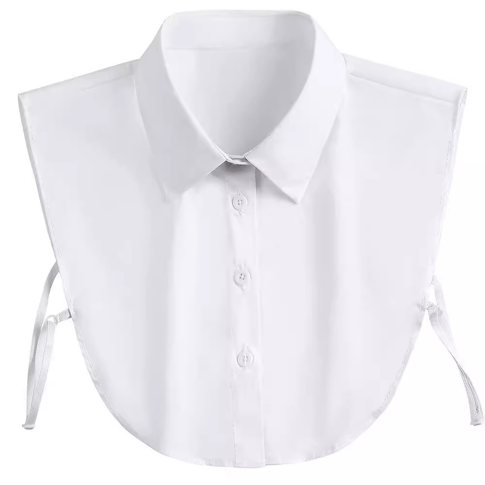 Camisa collar de cuello falso de las mujeres collar de camisa de cuello falso de algodón de poliéster collar de soporte decorativo collar puntiagudo collar falso accesorios transfronterizos