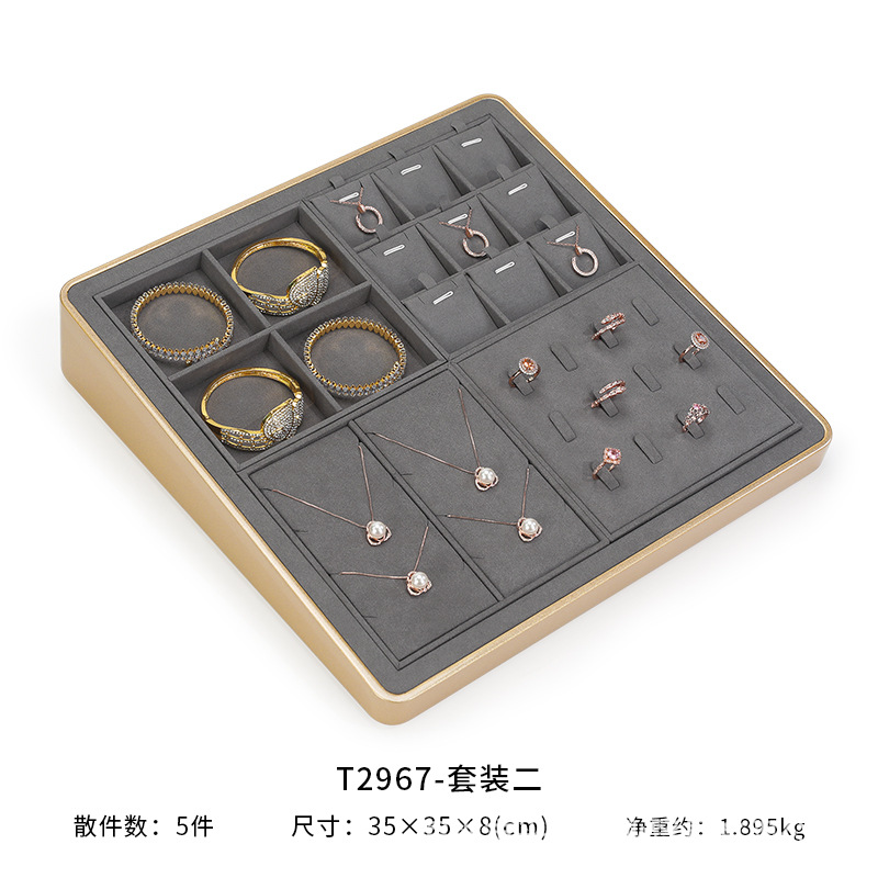 Ahora Weichuang mostrador de joyería placa de exhibición de gran capacidad pulsera gris ultra delgada orejas anillo placa de joyería de pintura horneada