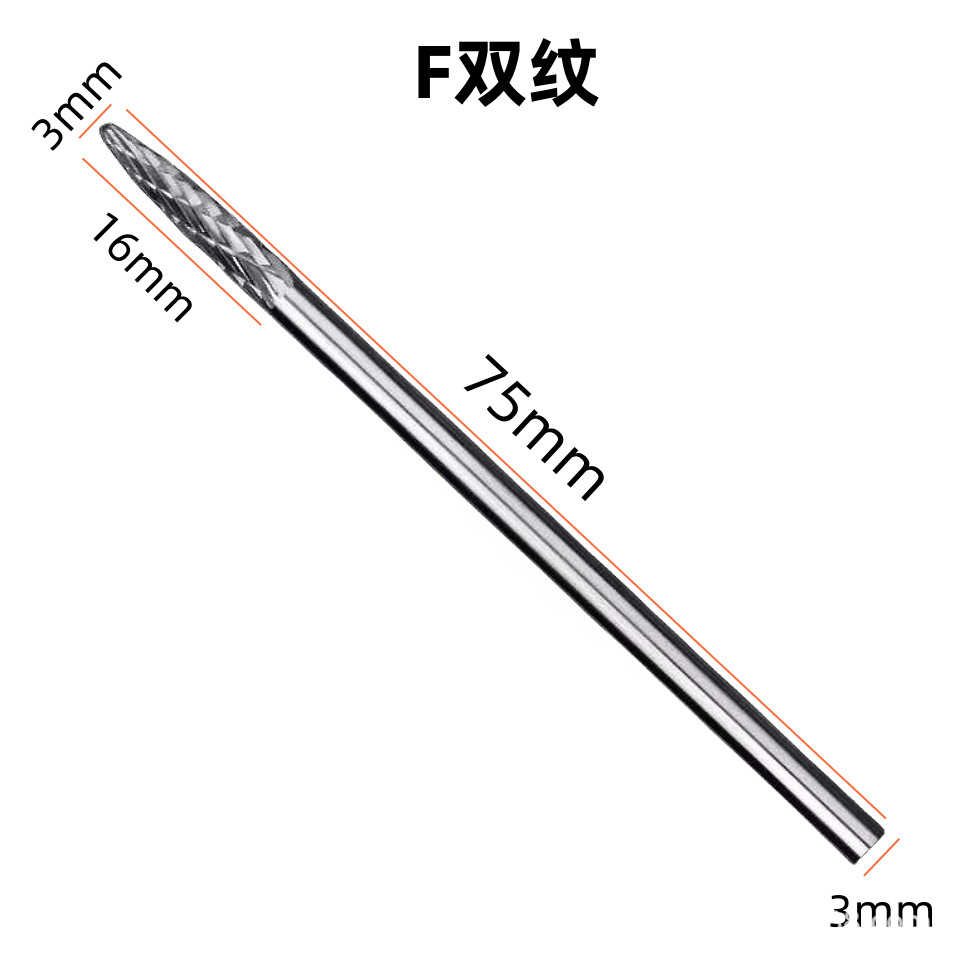 3x3x75mm varilla de extensión de aleación dura archivo rotatorio de acero de tungsteno archivo rotatorio amoladora eléctrica accesorios de pulido Desbarbado