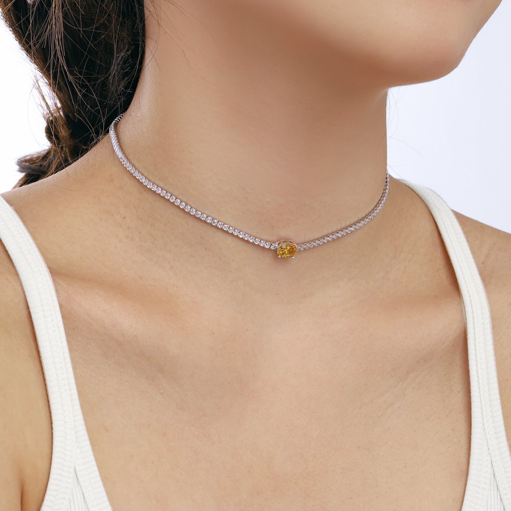 Sterling Silver Basic Classic Style Commute Plating Inlay Geometric Zircon Choker display picture 8