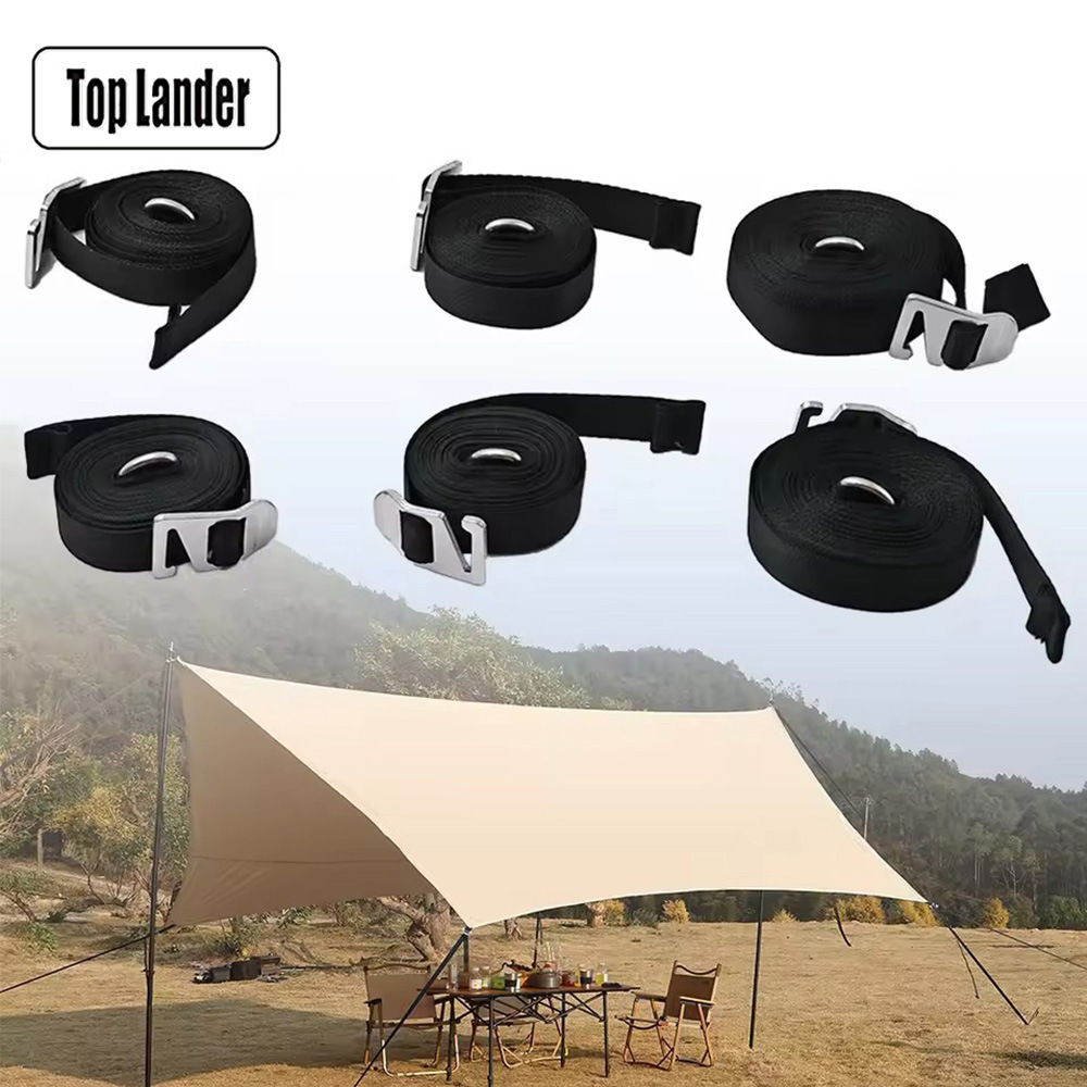 Outdoor Tent Canopy Drawstring Webbing Windproof Rope Hook Rope Awning Fixed Strap 6 Pieces
